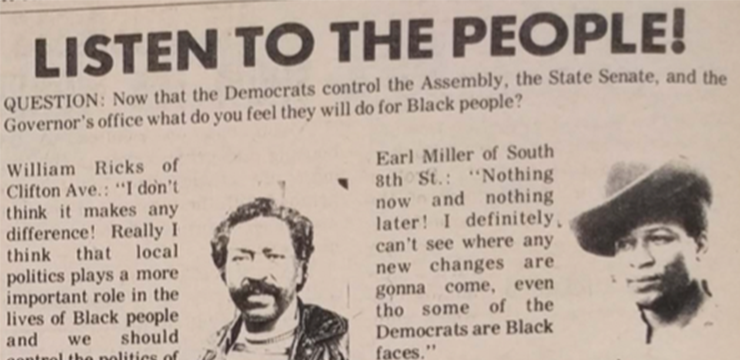 photos and headlines from Newark Black Newspapers