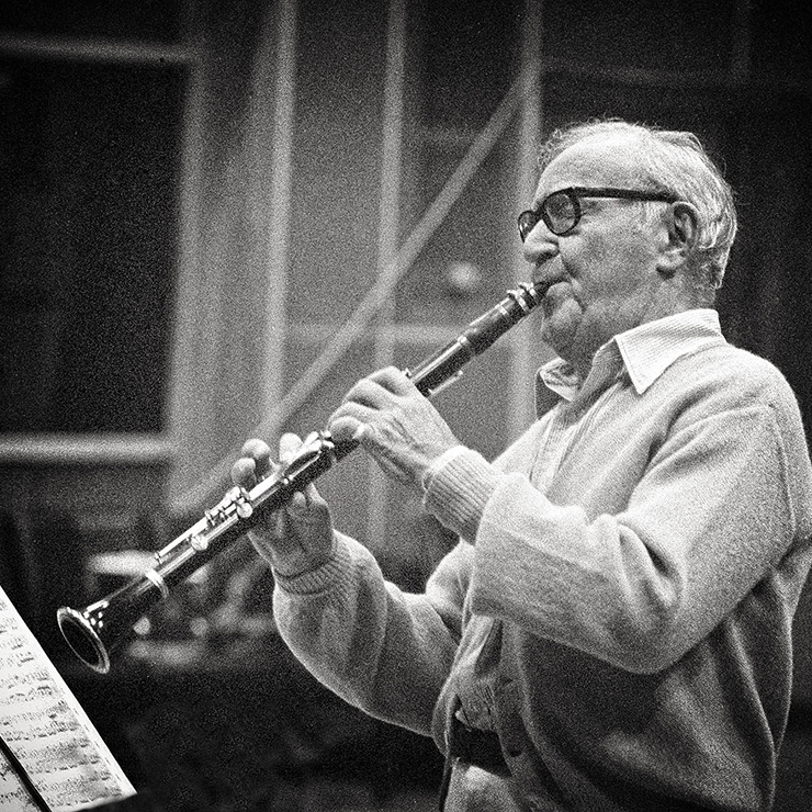 Benny Goodman playing his clarinet