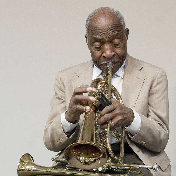 Joe Wilder playing trumpet